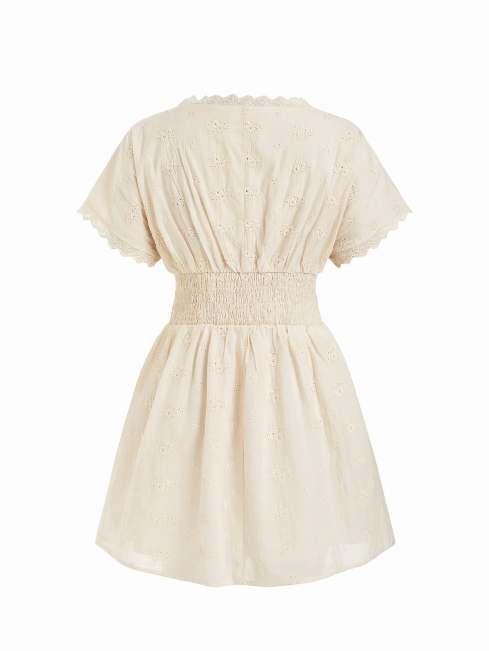 CIDER’s COTTON V-NECK BATWING SLEEVE EYELET
FLARED MINI DRESS I-0342 - Picture 9 of 16